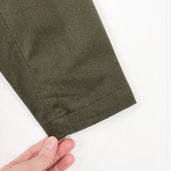 Express Utility Jacket Belt Pockets Oversized Cotton Twill Stretch Size XS Olive - Picture 6 of 16